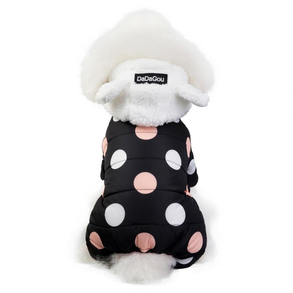 Dog Pet Four-Legged Cotton Coat Waterproof Plush Warm Dog Clothes Winter Warm Dog Coat Cat Pet Jumpsuit Dress Clothes