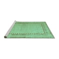 thumbnail image 2 of Ahgly Company Machine Washable Indoor Square Abstract Turquoise Blue Modern Area Rugs, 4' Square, 2 of 4