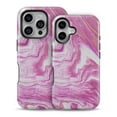 thumbnail image 2 of DesignSkinz Scratch-Resistant Hard Slim Case Compatible with iPhone 15 (Compatible with MagSafe) - Abstract Marbleized Pink and White Paint, 2 of 9