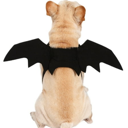Fysho Pet Halloween Cosplay Funny Costume for Dogs Cats Puppies Kittens Black Bat