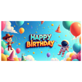 thumbnail image 3 of Colorful Astronaut Themed Happy Birthday Banner Party Decoration Backdrop for Birthday Party Photography Props and Decorations Background for Celebrations, 3 of 4