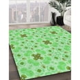 thumbnail image 3 of Ahgly Company Machine Washable Indoor Round Transitional Jade Green Area Rugs, 4' Round, 3 of 7