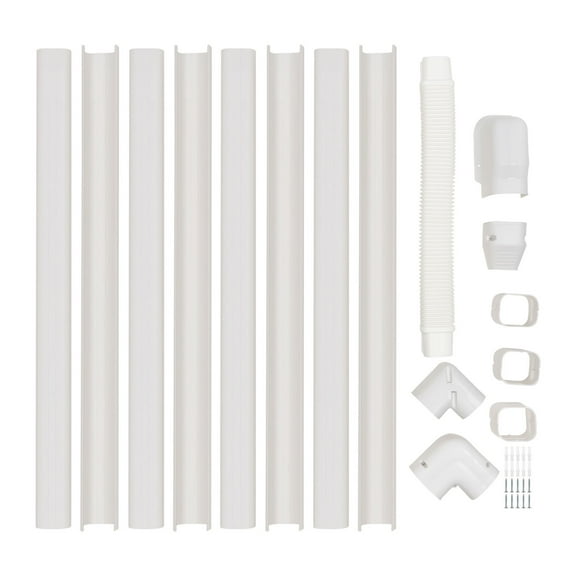 High-Quality Air Conditioners Line Cover Kit with PVC Ducts, 90° Elbow, Wall Corner Cover, and Installation Accessories for DIY and Long-Lasting Protection