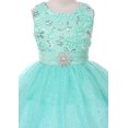 thumbnail image 3 of Floral Embroidered Sparkly Sequin Flower Girl Dress Pageant Bridesmaid Wedding Mint 2-14, 3 of 4