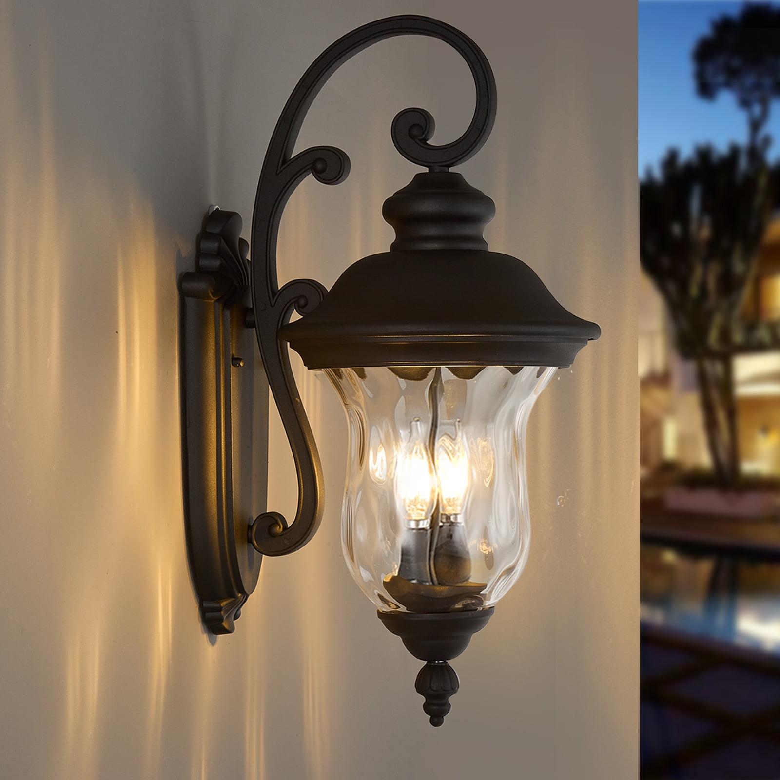 22" Outdoor Waterproof Wall Sconce Lights for House, Doorway (Bulbs Included)