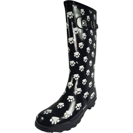 Print Wellies - Norty Womens Rain Boots - Ladies Hurricane Wellies - 14+ Solids and Prints - Choose Glossy Waterproof or Matte Finish Hi-Calf Rainboots - Natural Rubber with Long Shaft for Maximum Splash Protection
