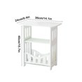 thumbnail image 3 of Pvc Bedside Table White PVC Multifunctional Nightstand Side Table with Storage Shelves Small Square Tea Table for Living Room Bedroom(1-Piece) Rkxzt, 3 of 6