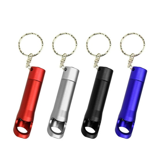 6PCS Mini LED Torch Keychains Compact Bottle Opener Keyrings Creative Flashlight Key Holder Delicate Lifter Key Ring Key Decoration for Men Women (Mixed Color)