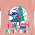 thumbnail image 3 of Lilo & Stitch - Santas Here - Girls Fitted Short Sleeve Tee, 3 of 5