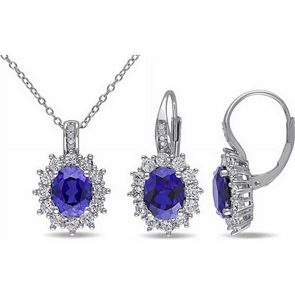 Everly Women's Created Sapphire Sterling Silver Earrings