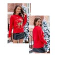 thumbnail image 4 of Suéter navideño rojo 2024 Suéter feo para mujer Lindo jersey con lentejuelas de oso de alce Suéter superior Otoño Invierno Casual 39944, 4 of 5