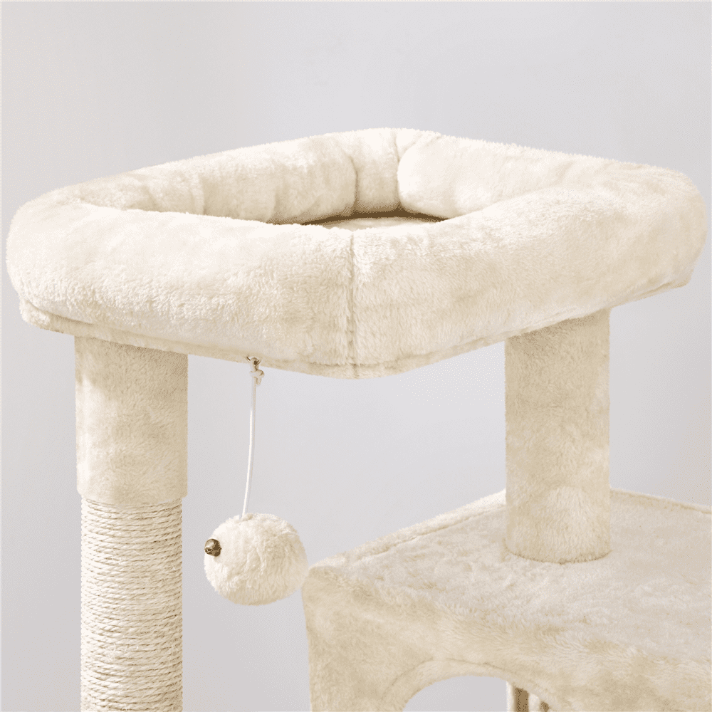 Alden Design 36" Cat Tree Tower with Condo and Scratching Post, Beige