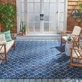 thumbnail image 2 of SAFAVIEH Courtyard Galena Geometric Indoor/Outdoor Area Rug, Navy/Ivory, 6'7" x 6'7" Square, 2 of 8