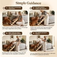 thumbnail image 4 of 5-Step Wooden  Steps for Bed, Anti-Slip  Stairs with Carpet Pads, 23.6 Inches Pet Ramp for Dogs to Get  Bed, Pet Stairs for Old & Senior Dogs/Cats, Pet Steps Ladder for High Beds/Couch Sofa, 4 of 4