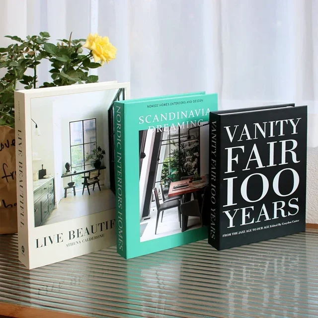 Libros falsos de moda para decoración de sala de estar, libros de diseño, adornos para mesa de centro, Club, habitación de Hotel, Villa, decoración de libros, 3 uds.