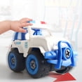 thumbnail image 3 of 4 piezas de vehículo policial de juguete para niños, modelo de motocicleta, helicóptero, escolta, juguete ensamblado con destornillador, 3 of 12