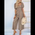 thumbnail image 4 of Mono de Verano 2025 para Mujer, Estilo Floral, Informal, Holgado, con Pierna y Corta. Caqui L, 4 of 10