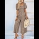 thumbnail image 4 of Mono de Verano 2025 para Mujer, Estilo Floral, Informal, Holgado, con Pierna y Corta. Caqui S, 4 of 10