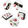 thumbnail image 3 of Leather Zipper Card Bag 4.7x3.1x0.8Inch Women's Card Bag Coin Purse Credit Card Bag Bank Card Bag Business Card Bag Coin Bag Lovely Red Cherry, 3 of 7