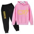 thumbnail image 3 of Conjunto de 2 piezas de sudadera y pantalones CR7 de ídolo de fútbol de primavera y otoño para niños, adecuado para deportes, ocio, moda, chándales para niños y niñas, 3 of 5