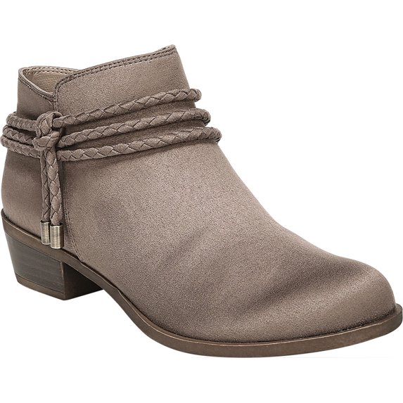 LIFE STRIDE Womens Brown Wrap Around Braided Strap Comfort Slip Resistant Andrea Round Toe Block Heel Zip-Up Booties 9.5 M