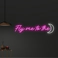 thumbnail image 2 of Handmadetneonsign Custom Fly Me To The Moon Neon Sign, Personalized Quote Name Neon Light, Bedroom, 2 of 5