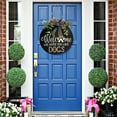 thumbnail image 2 of Cadorn Dog-Themed Welcome Door Hanger – Decorative Front Door Wreath with “Welcome – We Hope You Like Dogs” Design & Rustic Bow Accents, 2 of 9