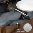 thumbnail image 4 of Abstract Art Round Fitted Table Cover Gold Grey Gradient Marble Texture Waterproof Table Cloth with Elastic Edge Wipeable Tablecloth for Picnic Camping Party Fits 55"-60" Diameter, 4 of 8