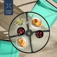thumbnail image 6 of Best Choice Products 3-Piece Patio Bistro Dining Furniture Set w/ Glass Tabletop, Folding Chairs - Mint, 6 of 10