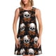 thumbnail image 1 of Balery Butterfly Skull Vestidos de verano para mujer con estampado: vestido holgado sin mangas, vestido playero informal y cómodo para días calurosos., 1 of 7
