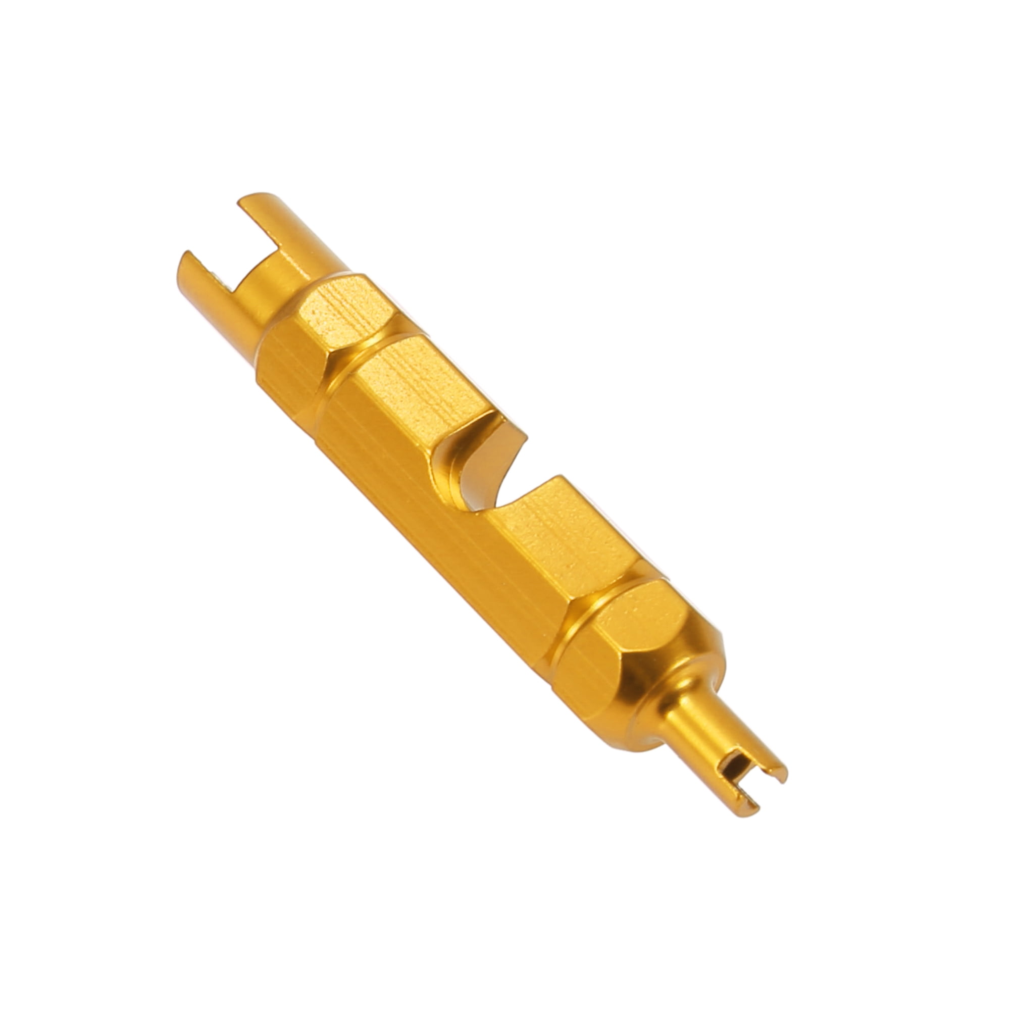 Gold Tone Bicycle Valve Core Removal Tool Tire Valve Repair Tool for American Type and French Type Valve