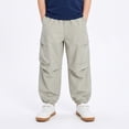 thumbnail image 4 of NIPAXO Boys Cargo Pants Relaxed Fit Jogger Trousers with Multi-Pockets Elastic Waist Casual Outdoor Pants for Boys, Khaki, Sizes 4-5Y, 4 of 6