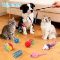 thumbnail image 2 of Tripumer 24Pcs Cat Toy Set Blue Foldable Cat Tunnel Colorful Cat Teaser Wand Suitable for Puppies, Kittens, Young Dogs, and Rabbits, 2 of 9