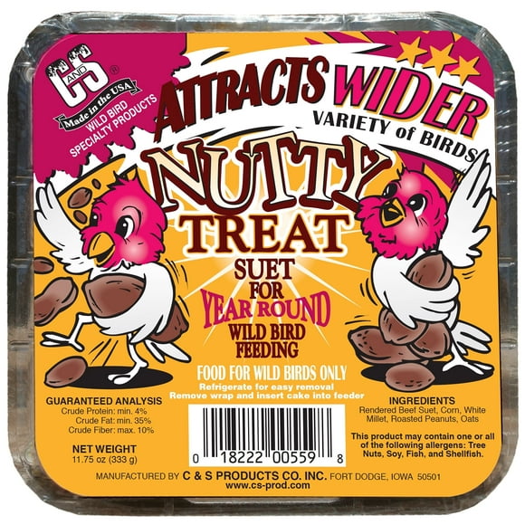 C&S Nutty Treat de Bird Food, carne procesada, sebo, cacahuetes tostados