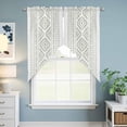 thumbnail image 6 of Boho Sage Green Geometric Kitchen Window Curtains, Swag Curtains Valance for Bedroom Living Room Bathroom, Vintage Southwestern Stripes Rod Pocket Window Curtain Block Drapes 2 Panels 36"x63", 6 of 9