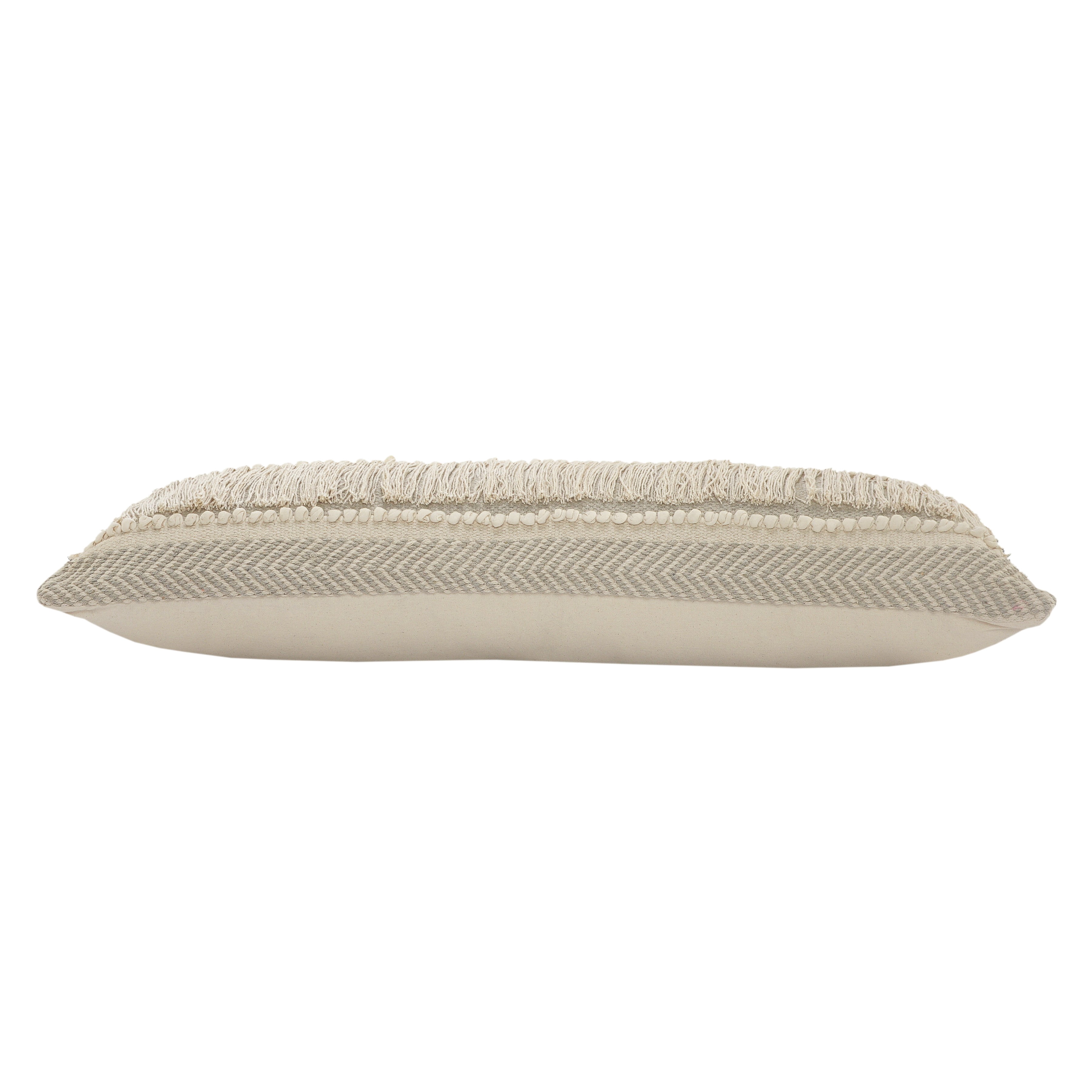 Willey Woven Paths Over-Tufted Throw Pillow, Beige, 14" x 36"