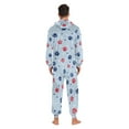 thumbnail image 4 of FORMRS Onesies Pajama for Adults Unisex Hoodie Winter Jumpsuit One Piece Sleepwear, Sizes S-2XL, Blue Cartoon Paw Pattern, 4 of 7