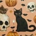 thumbnail image 6 of HAOXIT Cute Black Cat Round Table Cloth Halloween Skull Polyester Tablecloth  Waterproof Tablecloth Dinning Table Cover for Indoor Outdoor Party Picnic 46-50, 6 of 8