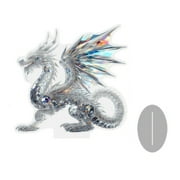 cpengpj 2D Acrylic Bohemian Style Clear Crystal Dragon Figurine Collectibles Art Glass Animal Ornament Decoration for Office Table Home Bedroom