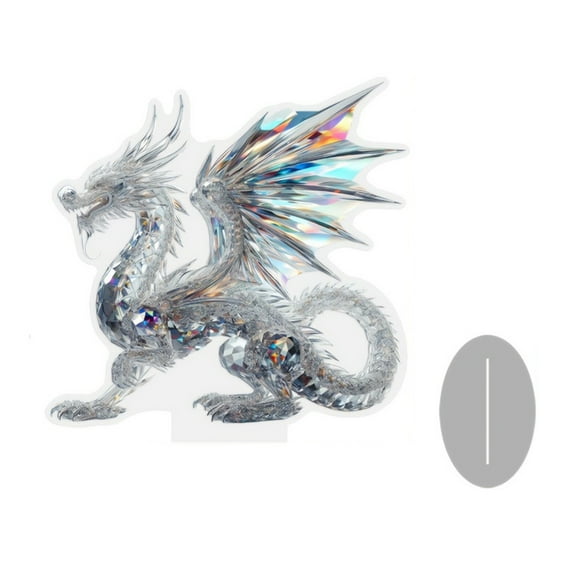 DefiDgd Dragon Stained Clear Ornament,Glitter Christmas Table Ornaments,Dragon Suncatcher for Window Tree Decorations,Dragons Gifts for Dragon Lovers