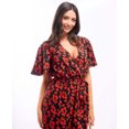 thumbnail image 3 of Red Floral Flutter Sleeve Jumpsuit, 3 of 6