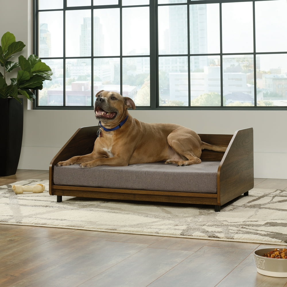 Sauder Pet Furniture Large Dog Bed, Noble Walnut Finish