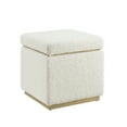 thumbnail image 5 of Linon Elta Square Storage Ottoman, Natural Sherpa, 5 of 10