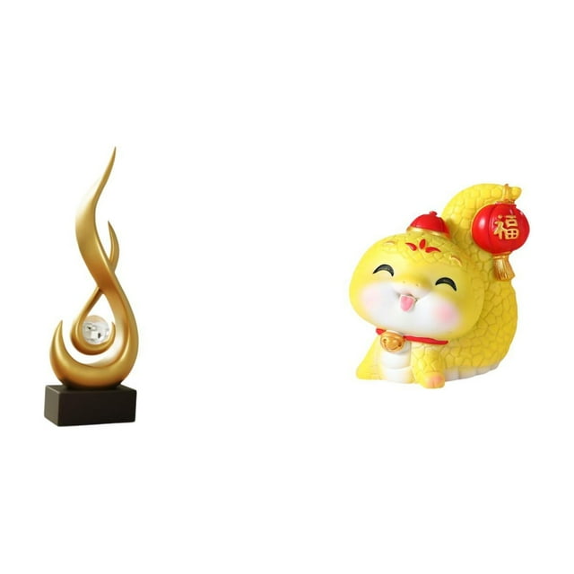 Figura Abstracta De Serpiente De Fuego En Resina. Escultura De Arte Moderno. Adorno Para Sala De Estar, Armario, Estante, Mesa, Centro De Mesa, Oficina, Dormitorio. Recuerdo.