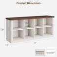 thumbnail image 2 of Danolapsi 3 Tier Farmhouse Horizontal Bookcase,8 Cube Storage Organizer Bookshelf, 62 Inch Wood Storage Bookcase for Entryway, Long Low Bookshelves for Living Room, 2 of 9