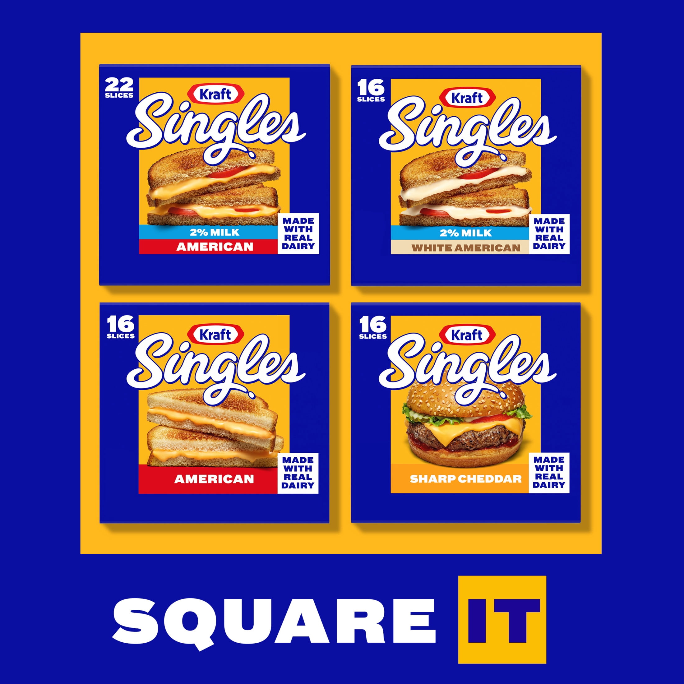 Kraft Singles Sharp Cheddar Slices, 16 Count Pack