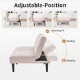 thumbnail image 6 of Bonzy Home Futon Sofa Bed Corduroy Futon Couch with Adjustable Backrest, Convertible Folding Futons Sofa Couches for Small Spaces Living Rooms Apartment Office (Beige), 6 of 7