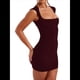 thumbnail image 2 of Vestido Corto de Verano para Mujer, de Color Liso, Cruzado, con Cremallera en la Espalda y para Cóctel Vino Tinto XL, 2 of 8
