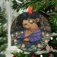 thumbnail image 2 of Boho Capybara at The Spa Ornament Window Hanging Customized Suncatcher Glass Panel with Metal Chain Sun Catchers Wall Art Home Decor Gift for Women Mothers Day, 2025, Seasonal, 2 of 5