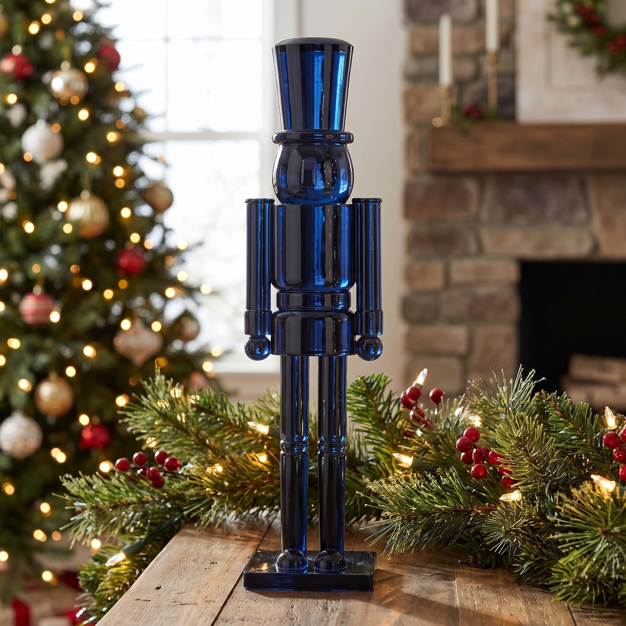 Acrylic Nutcracker Christmas Decoration, Navy Blue, 15", by Holiday Time